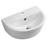Bathroom Wash Sink Basin Wall Hung Curved Ceramic Cloakroom White