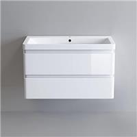 Bathroom Built In Sink Basin Vanity Unit Wall Hung Storage Drawer 800 mm White
