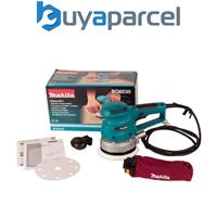 Makita BO6030 240v Corded Random Orbital Sander 150mm 6 + Wrench & Dust Bag
