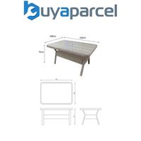 Signature Weave Alexandra Wicker Rectangular 6 Seater Dining Table Grey