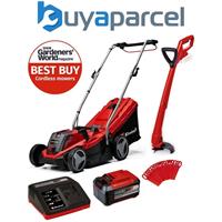 Einhell Cordless Lawnmower 33cm + Strimmer + 5.2ah Battery + Charger GE-CM 18/33