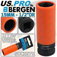 US PRO 19mm Deep Impact Socket Alloy Wheel Socket 1/2 Drive 79mm Long 3759