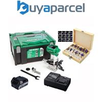 Hikoki 18v 1/4in Cordless Router Trimmer 1 x 5.0Ah Li-ion + Bit Set M1808DAJPZ