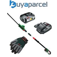 Bosch HedgePole Long Reach Telescopic Hedge Trimmer Cutter 18v Battery + Gloves