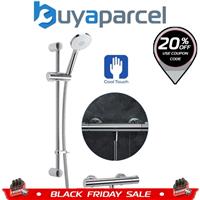 Mira Eco Thermostatic Bar Mixer Shower Chrome Cool Touch + 3 Mode Head + Riser