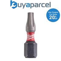 Milwaukee SHOCKWAVE TORX Impact Duty Bits TX20 25mm Pack of 2 4932430874