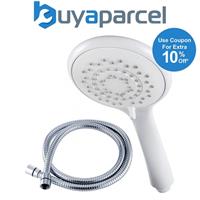 Triton 8000 Series Universal Large Five Spray Shower Head White + 1.5m Hose