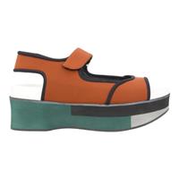 MARNI Platform Sandals Colourblock Neoprene Brown Green EU38 UK5 RRP400