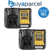 DeWalt DCB1104 Lithium XR Fast 30 Min Battery Charger 12v 14.4v 18v - Twin Pack