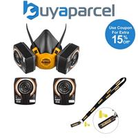 Dewalt Half Mask Respirator Face Mask Large + Extra A2P3 Filters + Ear Plugs