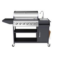 Boss Grill Texas Slimline Outdoor Kitchen - 6 Burner Gas BBQ with IQBBQ6BCOMPKIT