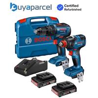 Bosch 18v Brushless Combi Hammer Drill Impact Driver Wrench GSB18V GDX18V200 2AH
