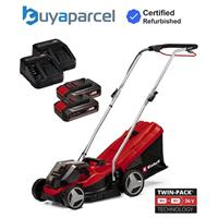 Einhell Cordless Lawnmower Twin 18v 36v 33cm Cut Brushless Power X Change 2x2.5