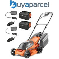 Flymo 36V EasiStore 340R Cordless Lawnmower Mower 34cm Twin 18v Bosch 2 x Batts