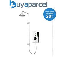 Triton ENlight 9.5kw White Thermostatic Electric Shower Chrome UNIQ Rainshower