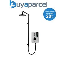 Triton ENlight 9.5kw Grey Thermostatic Electric Shower Black UNIQ Rainshower