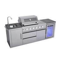 Monster Grill - Ultimate Outdoor Kitchen - 4 Burner Gas BBQ with Fridge MG4KITSS
