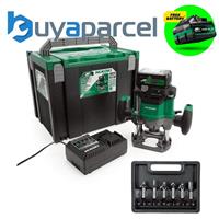 HiKOKI 1/2" Brushless Router + Bit Set + 36V 18V Multi-Volt Battery M3612DAJPZ