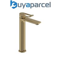 Bristan Saffron Eco start Tall Basin Mixer with Clicker Waste Brushed Brass