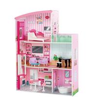 George Home Wooden Mansion Fashion Dolls House with Furniture Pink