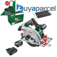 Bosch 18V Circular Saw UniversalCirc Guide Rails + Guide Clamps + 4.0AH Battery
