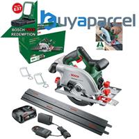 Bosch 18V Circular Saw UniversalCirc Guide Rails + Guide Clamps + 2.5AH Battery