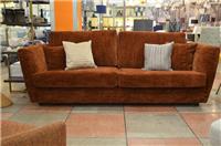 4 Seater Sofa Rust Chenille Orange Fabric Large Grand Cosy Settee BRAMHALL