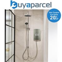 Triton Aspirante DuElec 9.5kW Gun Metal Electric Shower Dual Rainshower Head