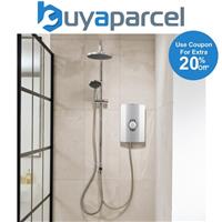 Triton Aspirante DuElec 9.5kW Gloss White Electric Shower Dual Rainshower Head