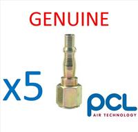 5 x Genuine PCL 1/4 BSP Female Adaptor Air Line Fittings