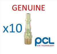10 x Genuine PCL 1/4 BSP Male Adaptor Air Line Fittings