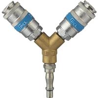 Genuine PCL Airflow Twin Coupling Y Piece Splitter Air Line Adaptor AC6103