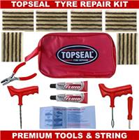 Emergency Tyre Puncture Repair Kit With 30 Strings Valve Key & Topseal Glue