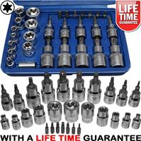 Torx & Female E TORX Socket Set 29pc Security Star Torx Bits External E & T Torx