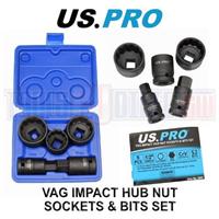 US PRO 5 Pc 1/2" Dr 12 Point Hub Impact Socket & Bit Set for VAG Vehicles 2085