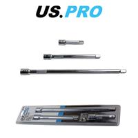 US PRO 3 Piece 3/8'' Drive Socket Extension Bar Set 75mm to 250mm 4143