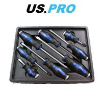 US PRO 8pc Go-Through Screwdriver Set Phillips & Slotted 1605