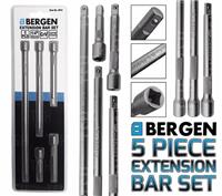 BERGEN 1/4" Dr Long Reach Extension Bar Set 5pc - 50 / 75 / 100 / 150 / 225mm