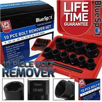 Locking Wheel Nut Removers 11pc 3/8 Nut Bolt Stud Extractor Twist Socket Set