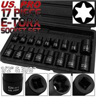 US.PRO E-TORX IMPACT EXTERNAL E TORX Sockets E-TYPE Female Torx IMPACT SocketSet