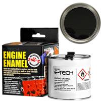 E-Tech BLACK Gloss Finish Engine Enamel High Heat Resistant Paint Car 250ml