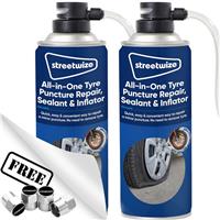 2 x Emergency Car Flat Tyre Fix Puncture Repair Foam Sealant & Inflator CHEM8+CP