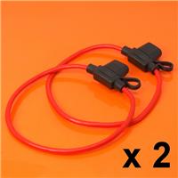 2 x Inline Fuse Holder to Accept 12V 30A Mini Blade Fuses Splash Proof Car Bike