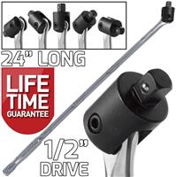HEAVY DUTY BREAKER BAR 1/2" Drive 24" Long Strong Arm Power Bar Wheel Wrench