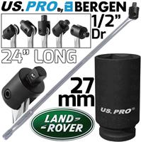 BERGEN BREAKER BAR 27mm 1/2" Dr Deep Impact Socket 24" Long Strong Arm Power Bar