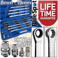Extra Long Double Ring Aviation Spanners With Ratchet End 8-19mm Wrenches 12pt