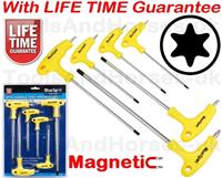 6pc T-Handle Magnetic Torx Star Key Set T10 To T40 Tamper Proof Torx Drivers CRV