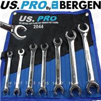 BERGEN Flare Nut Spanner Set 7pc Brake Pipe Gas Fuel Spanner Flare Wrench 8-24mm