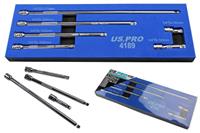1/4'' Drive Wobble Extension Bar Set 6pc in Foam Tray US Pro