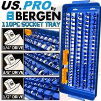 BERGEN 1/4 3/8 1/2 110 Clip Socket Storage Rails Socket Tray Rack Bit Holder